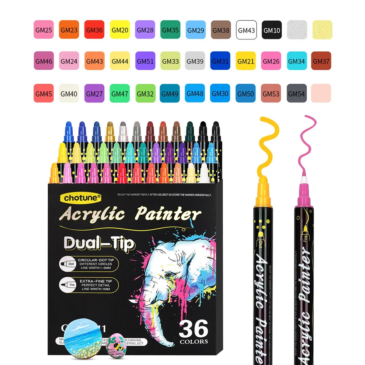 12-36 Color Double-head Acrylic Not Washable Marker Pen Set Art Drawing Children School Stationery Supplies Drawing Gifts