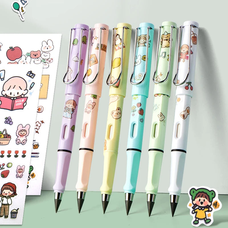 HB Eternal Pencil Mechanical Pencils no need to Sharpen Easy to Wipe Cute DIY Kawaii Korean Stationery School Supplies for Child