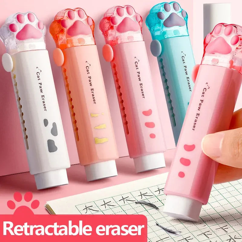 4pcs Cute Rubber Elastic Pen Eraser Writing Correction Supplies Can Be Wiped Pencil School Stationery Art Office Supplies